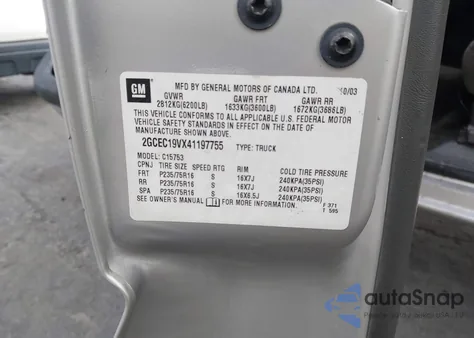 2004 Chevrolet Silverado 1500 Ls from USA, damaged, VIN 2GCEC19VX41197755